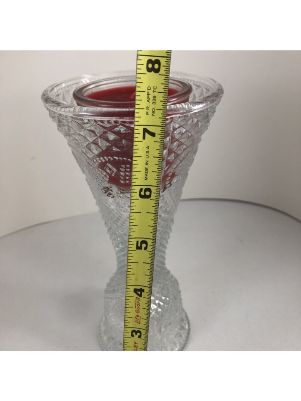 Vintage AVON Fostoria Heart and Diamond Convertible Candlestick American Glass - Picture 4 of 8